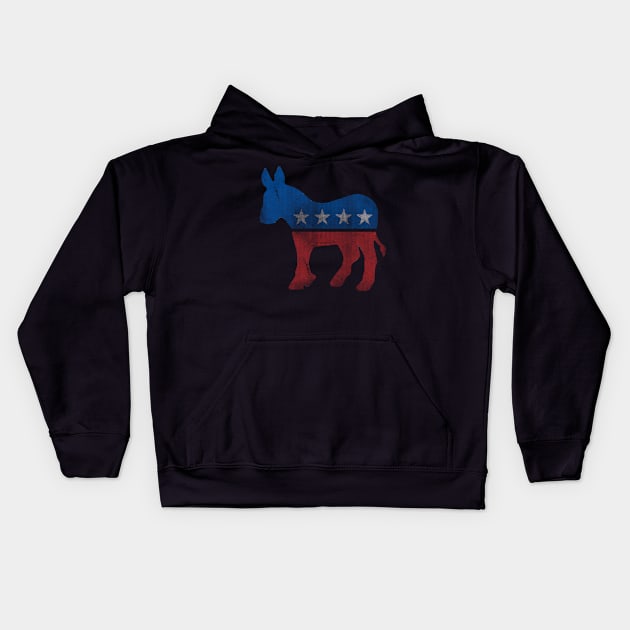 Democrat Donkey Vintage Kids Hoodie by Flippin' Sweet Gear